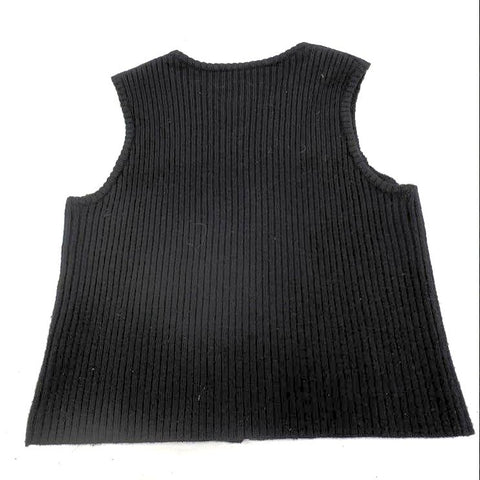 Vintage Y2K Pendleton Black Merino Wool Full Zip Ribbed Back Vest Womens M