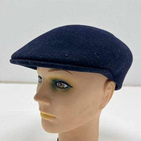 Stetson Men's Cuffley Ivy Cap Black Wool Made in England Vintage Size M