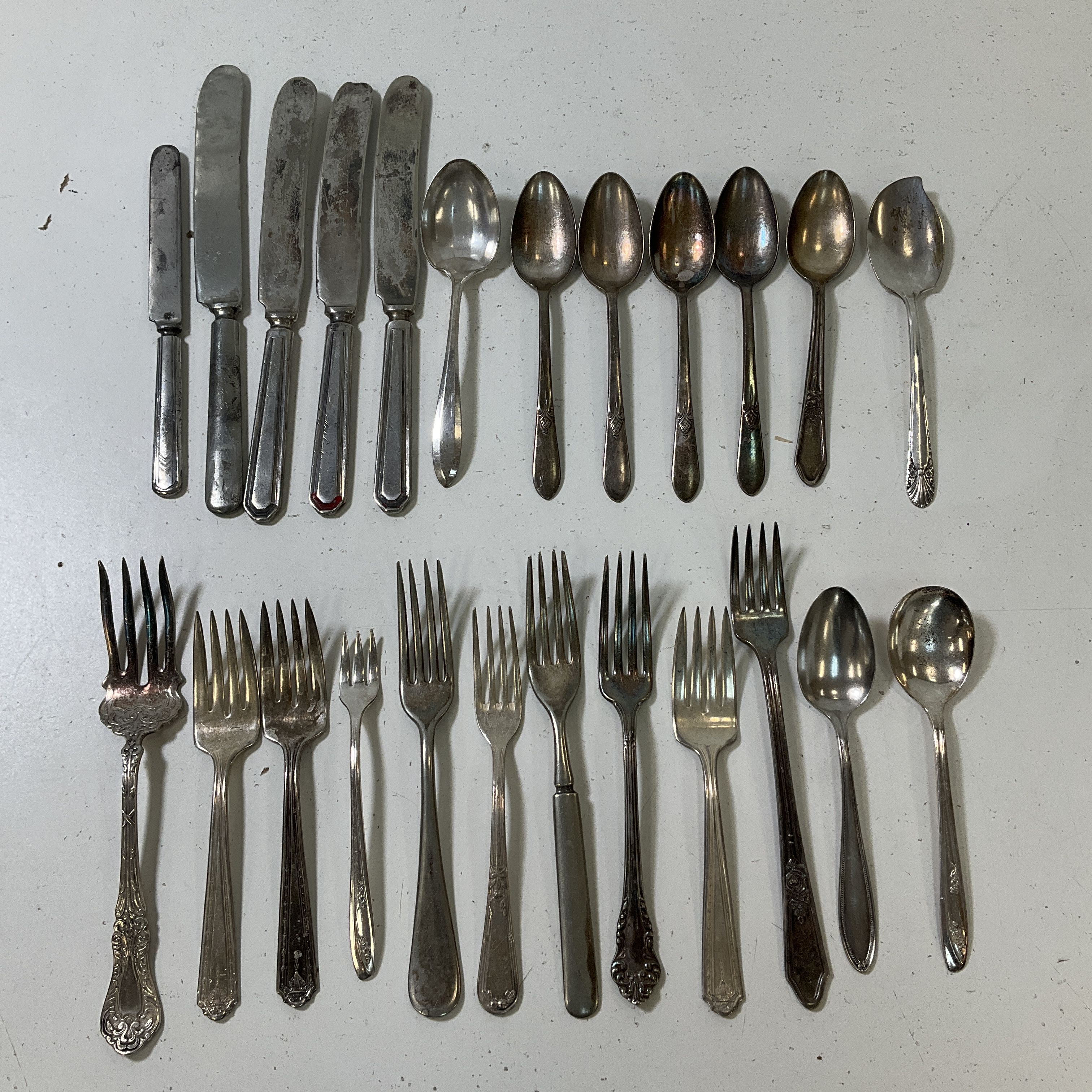 Lot Of Vintage Antique Silver Plate Flatware For Craft Upcycle Rogers & Others