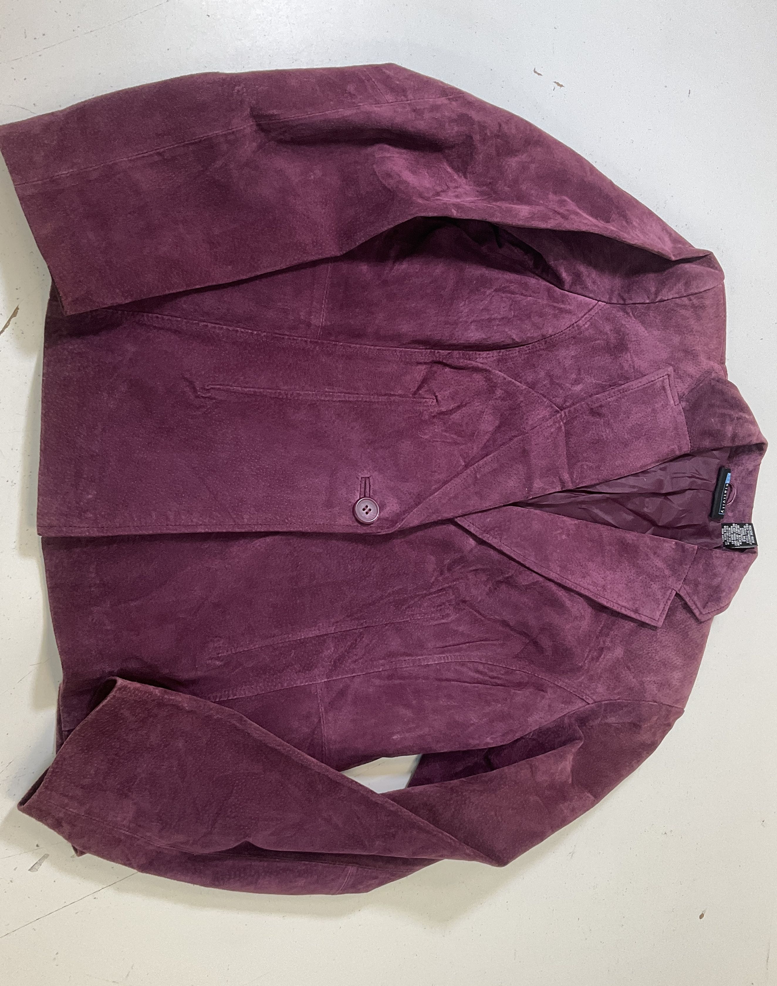 2 Vintage Y2K Women's Blazers Purple Suede Velvet Sz L/12 Bob Mackie Relativity