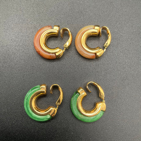 Vintage Crown Trifari Signed Interchangeable Gold Tone Clip Earrings Box Set