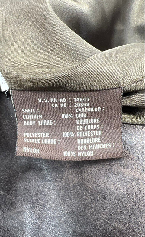 Marc New York Andrew Marc Men's Brown Leather Bomber Jacket Full Zip Sz XL