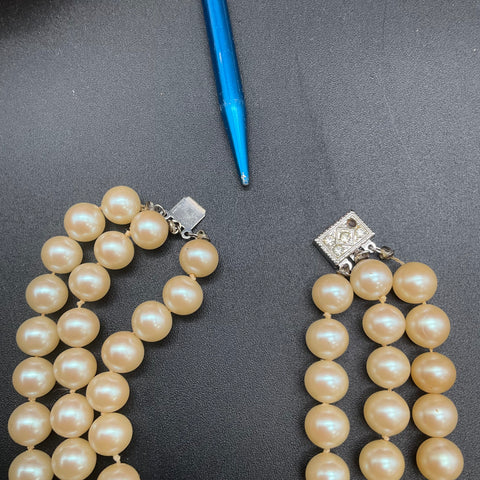 Vintage Faux Pearl Costume Jewelry Lot 9 Necklaces Multi-Strand Craft