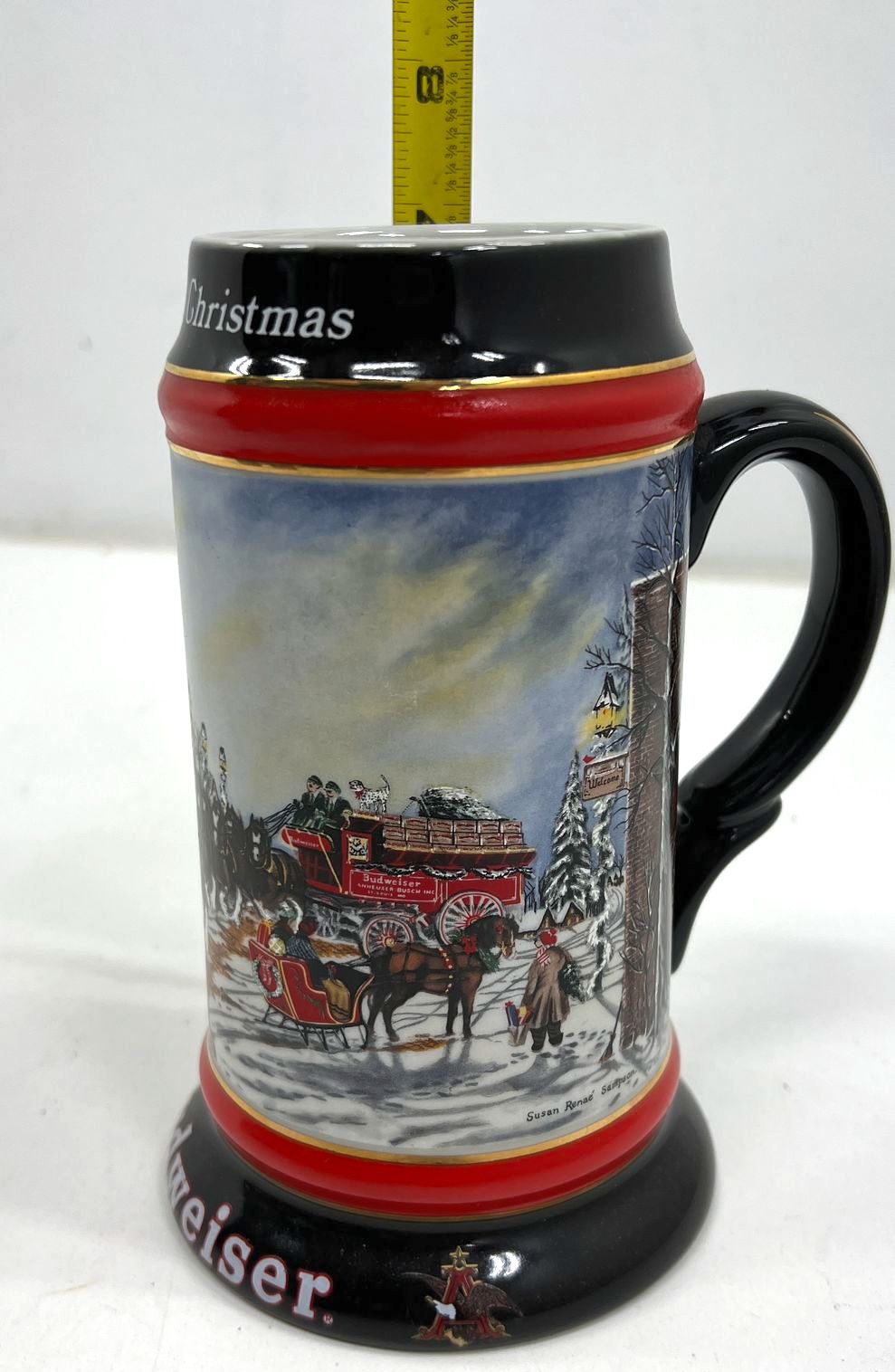 Vintage Budweiser Clydesdale Holiday Beer Stein Lot of 5 1980s-90s Collector