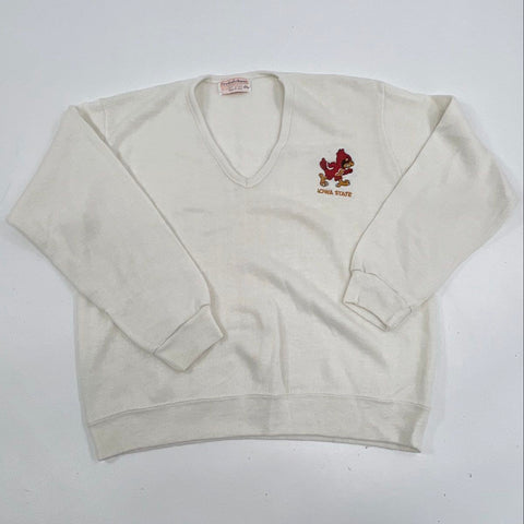 Vintage 80s Iowa State Cyclones V-Neck Sweaters Lot of 2 Made in USA Sz L