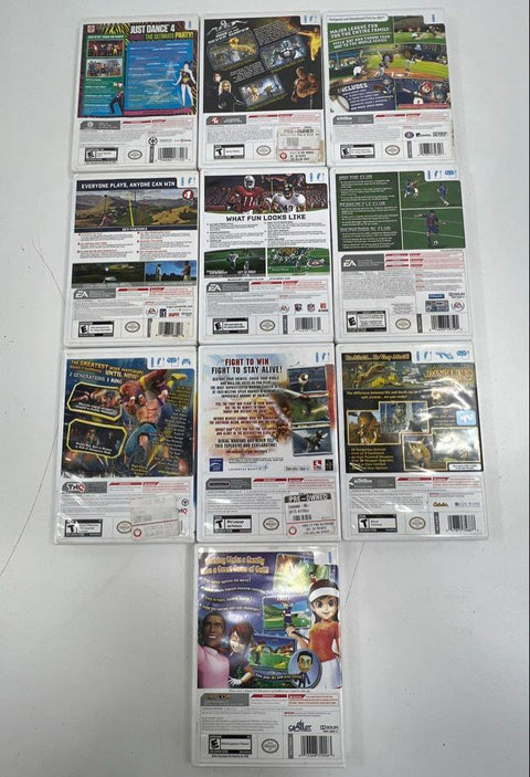 Just Dance 4 FIFA Soccer Madden NFL 10 Game Lot Bundle Nintendo Wii 2000s