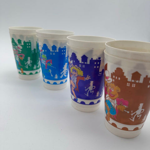 Muppets Take Manhattan Fritos Promotional Plastic Cups Lot of 8 Vintage 1984