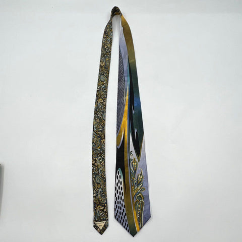 Vintage 90s Vitaliano Pancaldi Men's Silk Tie Multicolor Abstract Paisley Italy