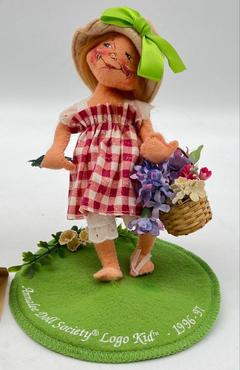 Annalee Doll Society Lot 2 Piece 1993 10th Anniversary and 1996-97 Logo Kid