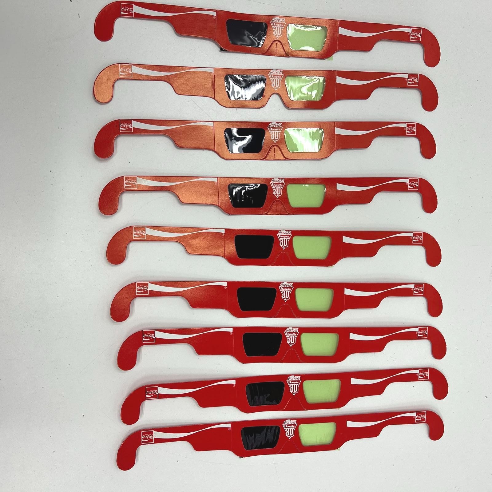 Vintage 80s Coca-Cola 3D Glasses Lot of 9 The Official Soft Drink of Summer
