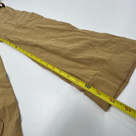 Vince Women's Lot 2 Tan Khaki Linen Blend Ankle Pants Trousers Size M & 8