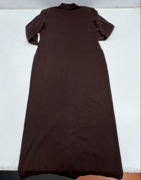 Vintage 90s Nina Leonard Wool Blend Knit Duster Shirtdress Sz M NWT