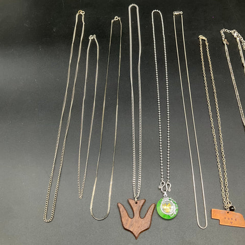 Silver Tone Necklace Jewelry Lot of 15 Boho Cross Feather Bird Modern Pendants