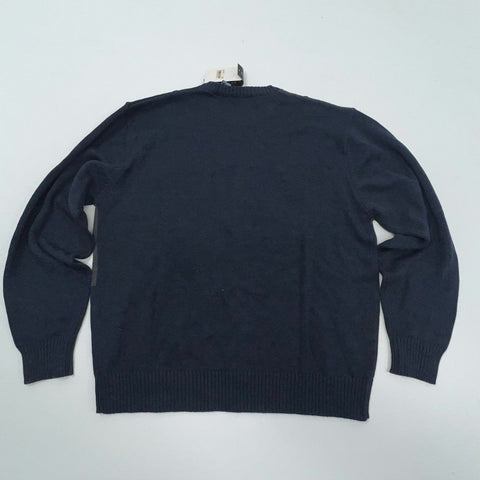 Oscar de la Renta Men's Blue Gray NWT Patchwork Colorblock Sweater XXL