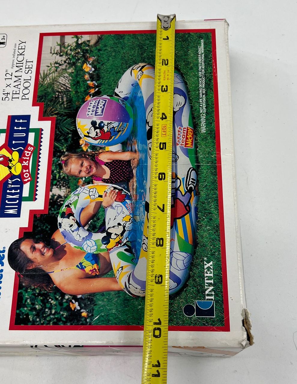 IOB Vintage Disney Blow Up Kids Pool Team Mickey 54"x12" POOL ONLY - USED