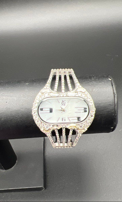 Jimmy Crystal NY Grand Glitz Jewelry Lot of 5 Watch Bracelet 3 Pairs Earrings