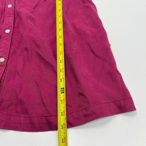 White House Black Market Utility Shirt Dress Sleeveless Lyocell Pink Kiss Sz 18