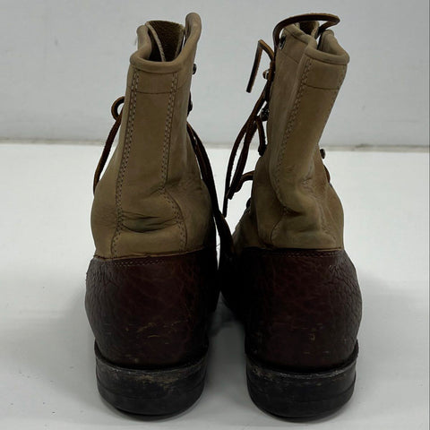 Vintage Justin L353 Two Tone Brown Leather Kiltie Roper Lacer Boots Womens 7.5B