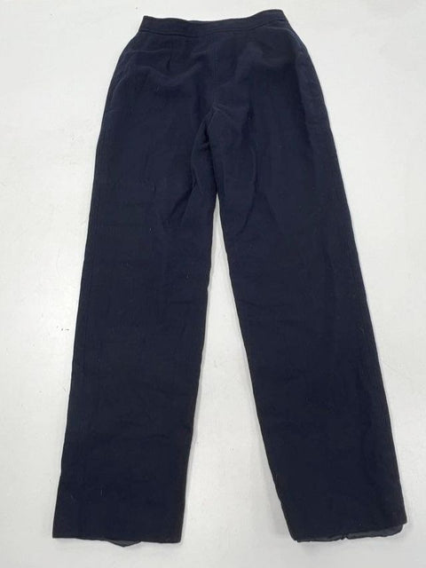 Vintage 90s Evan-Picone Women's Navy Blue 100% Wool Straight Leg Pants Size 10