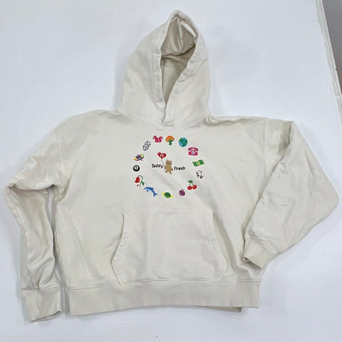 Teddy Fresh Hoodie Lot Gray I Heart TF & White What Is Love Embroidered Size S
