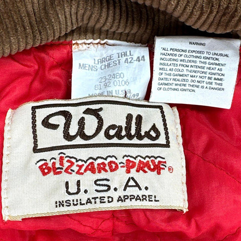Vintage 80s Walls Blizzard Pruf Insulated Duck Canvas Coveralls Sz L Tall USA