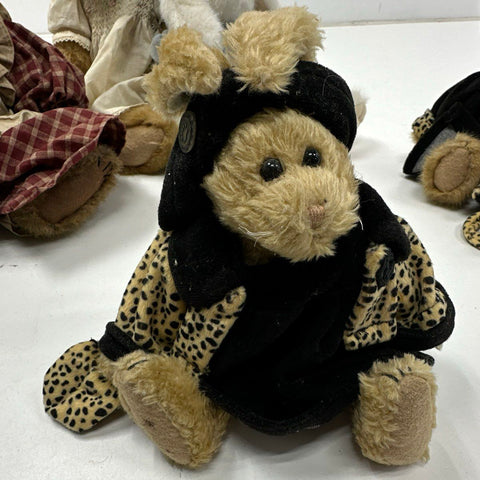 Boyds Bears Plush Lot Vintage Stuffed Animal Collection 5 Pieces With Clothes