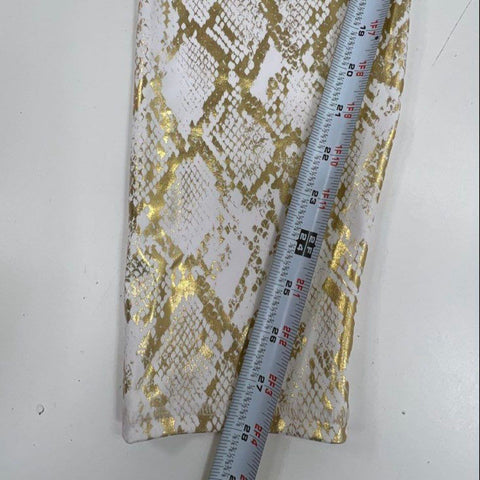 Fabletics Women's High-Waisted Foil Legging Gold White Snake Print NWT Sz 1X