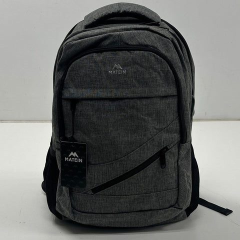 Matein 18" Large Grey Travel Laptop Backpack USB Charging Port NWT