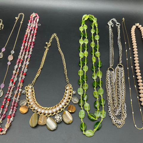 Vintage to Modern Costume Jewelry Lot 1.2 lbs 11 Necklaces J.Crew Beaded