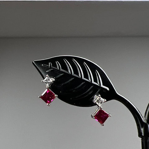 925 Sterling Silver with Stones Earrings 4 Pair