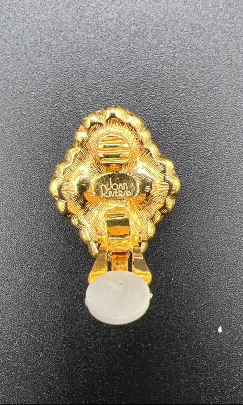 Vintage Joan Rivers Signed Faux Pearl Necklace & Earring Set Gold Tone Lot of 3