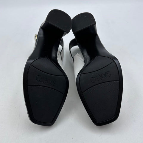 Sarto by Franco Sarto A-Walter White Leather Block Heel Slingback Size 6.5