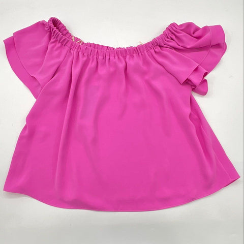 Trina Turk Women's Pink Silia Off-The-Shoulder Ruffle Sleeve Top Sz XXL NWT