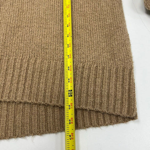 Free People Women's Brookside Sweater Tan Brown V-Neck Oversized Knit Size M