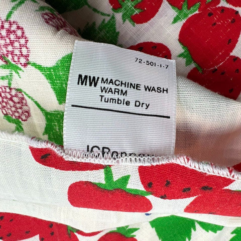 Vintage JC Penney Fruit Berries Print Tablecloth 90 x 68 Cotton Kitchen Linen