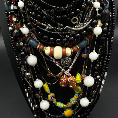Vintage to Modern Costume Jewelry Necklace Lot Beaded Boho Southwestern Style