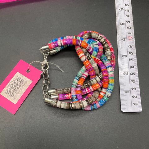 Sassy Jones NWT Zaria Red Stud Earrings Vivienne Multi Bracelet Set