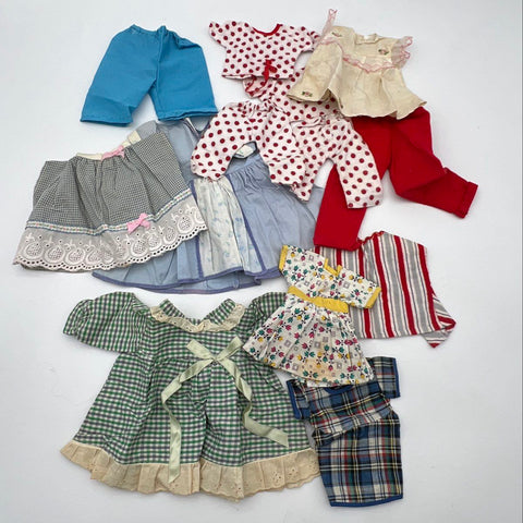 Vintage Doll Clothing Lot Mixed Dresses Outfits Approximate 35 Pieces 1.5 lbs