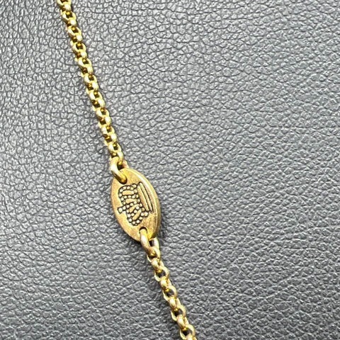 Juicy Couture Gold Tone Rhinestone Music Note Necklace