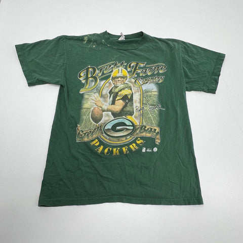 Vintage 90s Brett Favre Green Bay Packers T-Shirt Miro Classics NFL Sz L