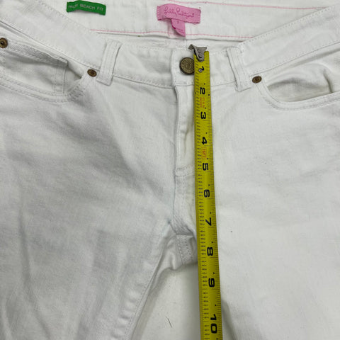 Lilly Pulitzer White Palm Beach Fit Bootcut Flare Jeans Pants Women's Size 2