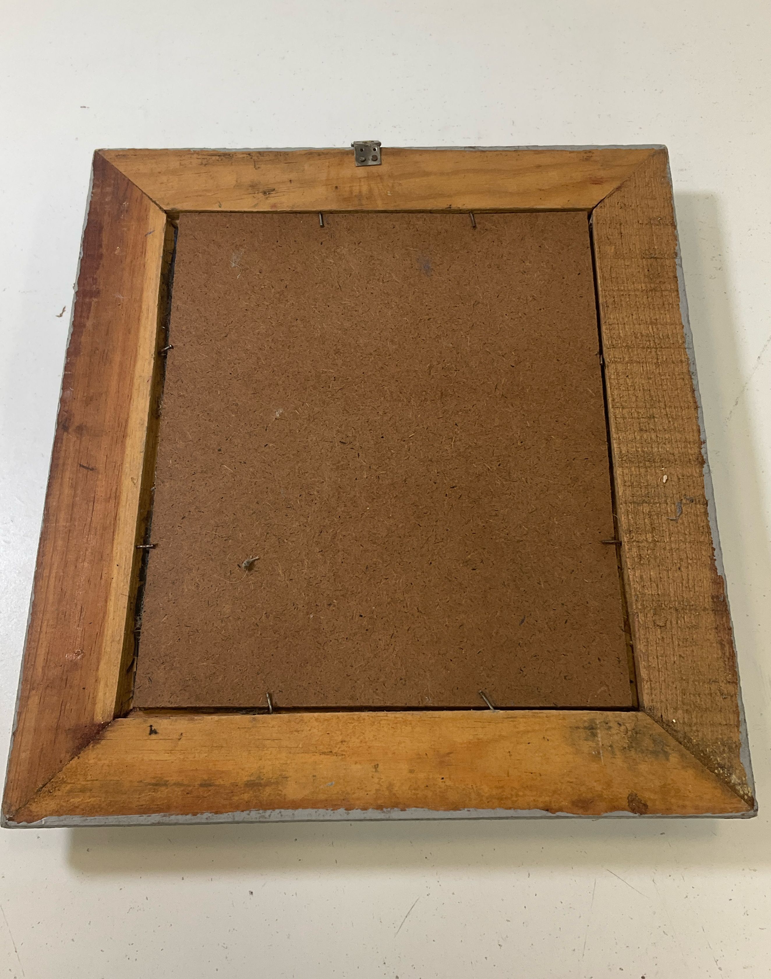 Vintage Framed Terracotta 3D Painting South America House & Stream Approx 14x16