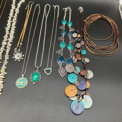 Vintage to Modern Mixed Jewelry Lot 15 Necklaces Includes Sterling Silver 925