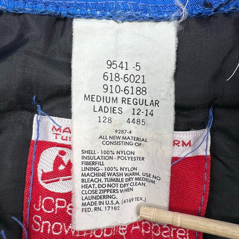 Vintage 70s JC Penney Snowmobile Quilted Puffer Snowsuit Jumpsuit Sz M