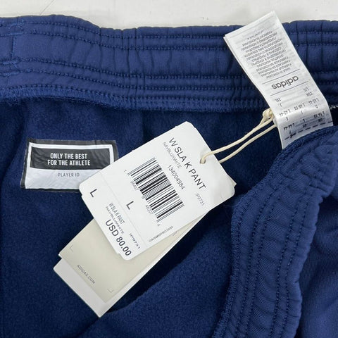 NWT Adidas W SLA K Pant Navy Blue Aeroready Ankle Zip Track Pants Women's L