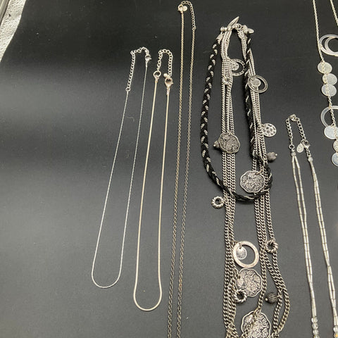 Chico's Nine West TINT Silver Tone Beaded Geometric Necklace Jewelry Lot of 12