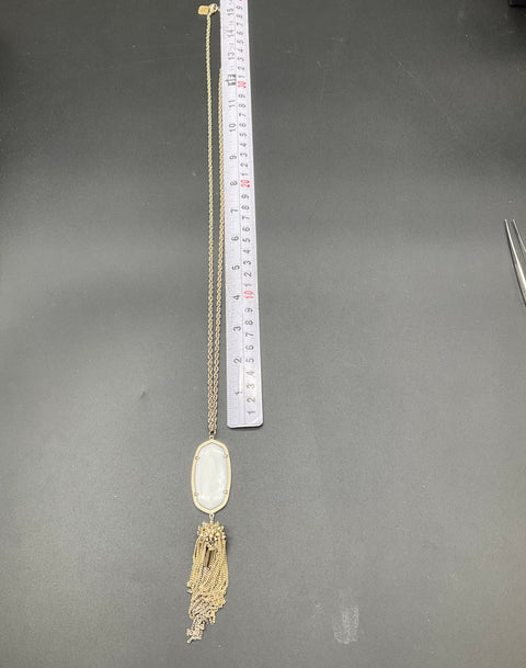 Kendra Scott Lot of 2 Necklaces Gold Tone Tassel & Silver Tone Mother of Pearl