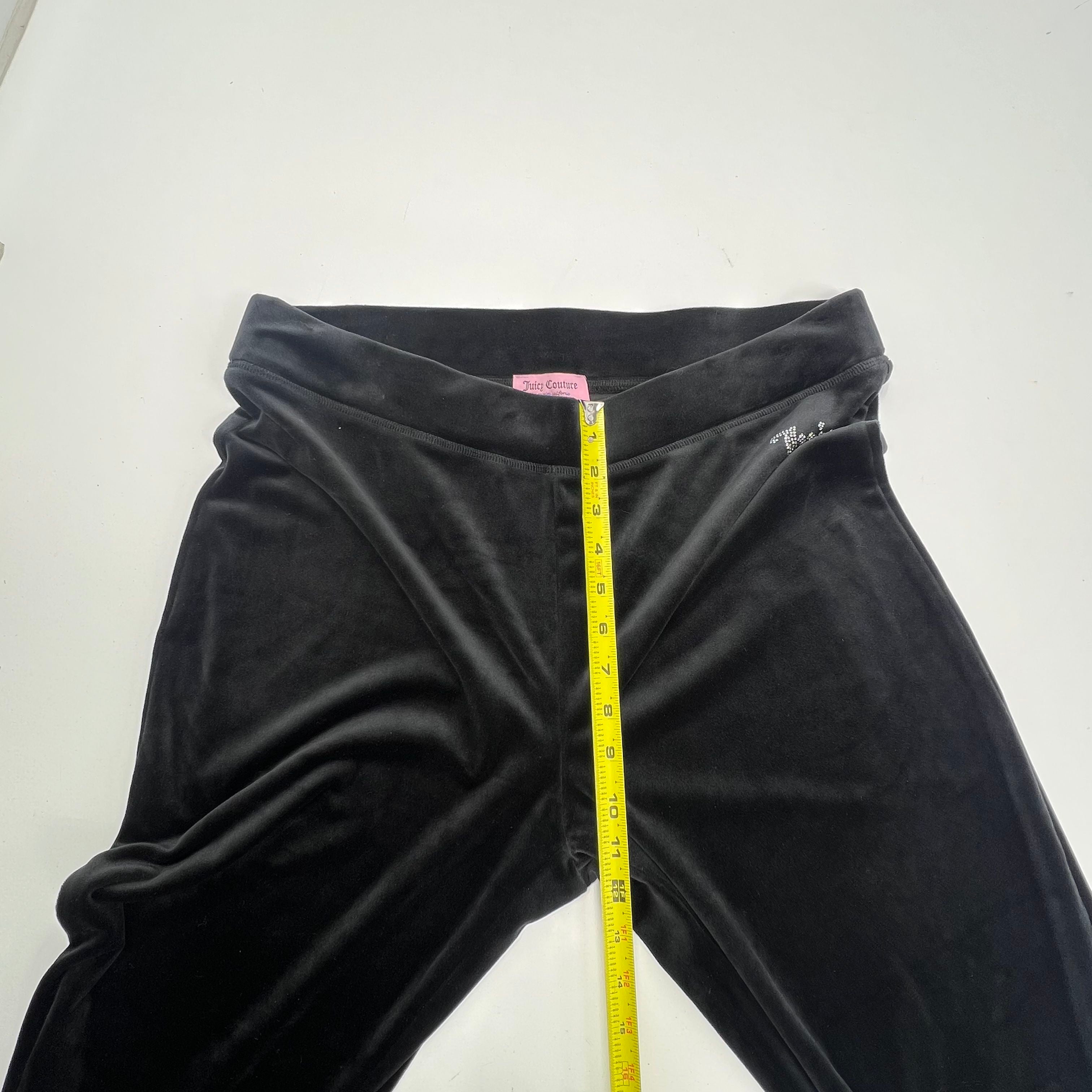 Juicy Couture Velour Flare Leg Rhinestone Logo Pants Women's Size L