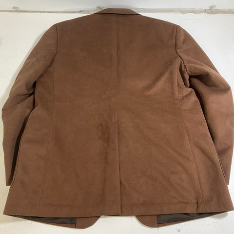 Vintage 70s Farah Brown Faux Suede Two Button Blazer Suit Jacket Mens 42