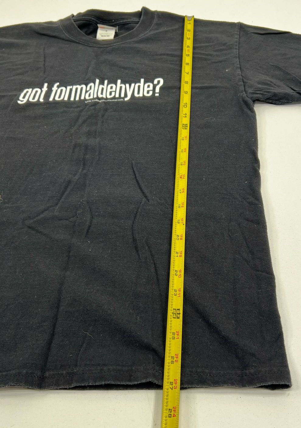 Men's Hanes Beefy Got Formaldehyde? Black Goth Y2K T-shirt - Size Medium